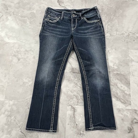 SILVER JEANS Women's Suki Capri Denim Blue‎ Jeans Size 27 - Picture 2 of 6